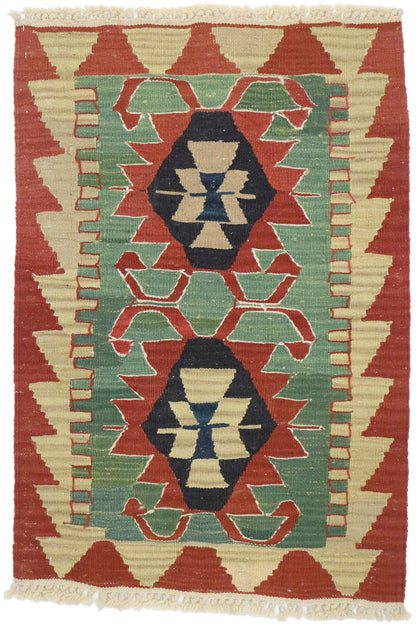 2 x 3 Vintage Persian Shiraz Kilim Rug 77904
