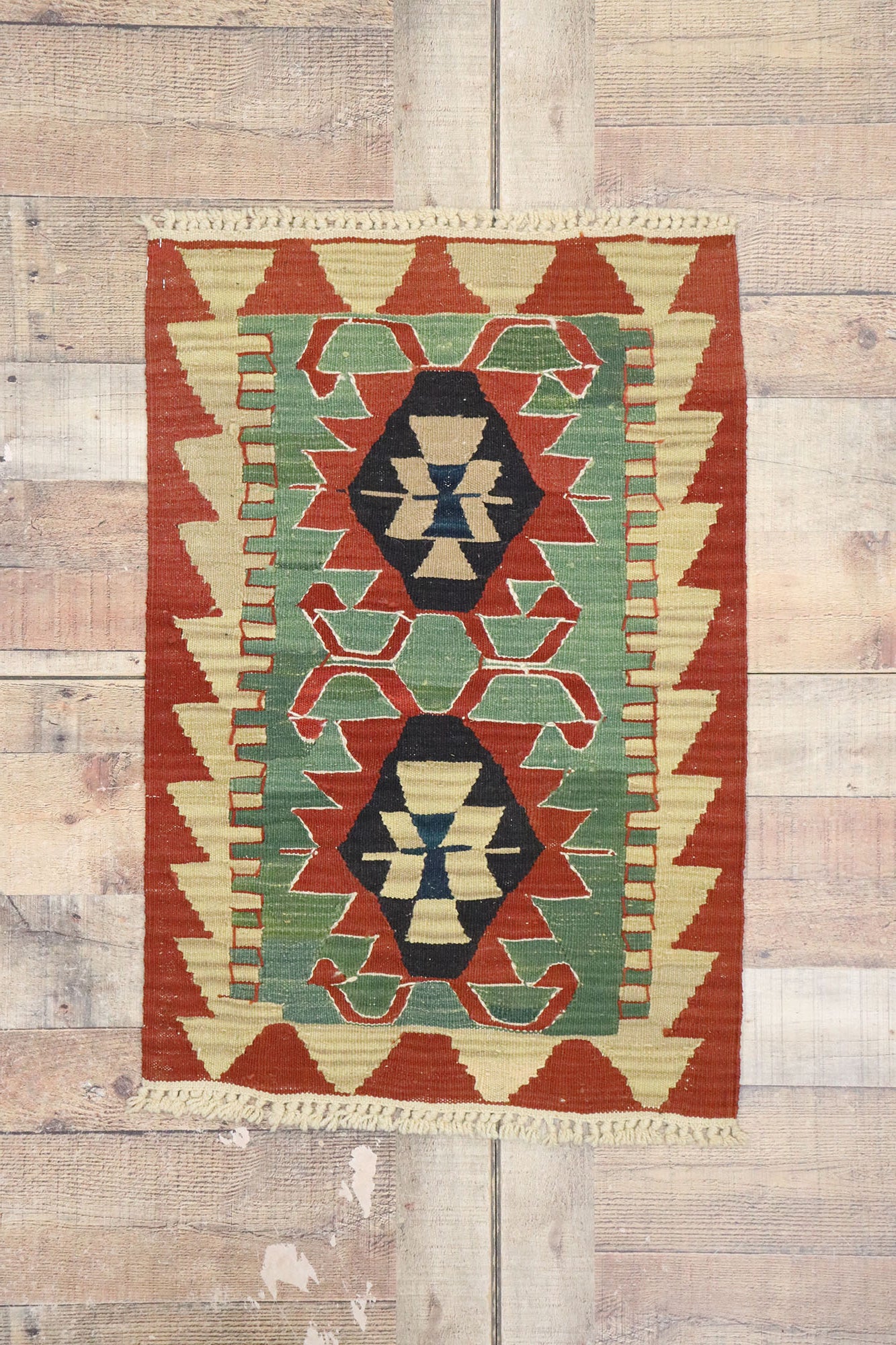 2 x 3 Vintage Persian Shiraz Kilim Rug 77904