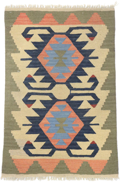 2 x 3 Vintage Persian Shiraz Kilim Rug 77905