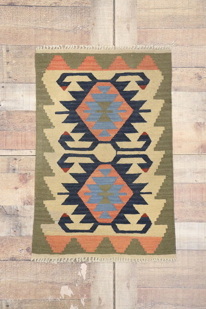 2 x 3 Vintage Persian Shiraz Kilim Rug 77905