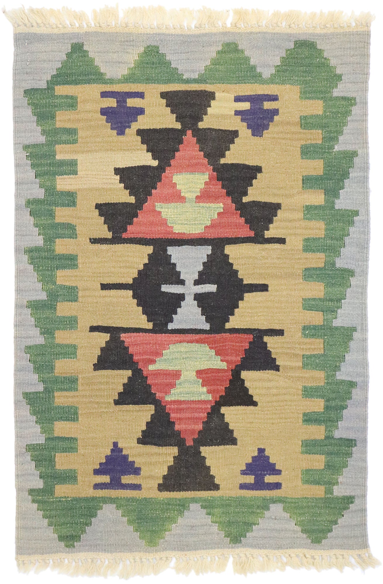 2 x 3 Vintage Persian Shiraz Kilim Rug 77906