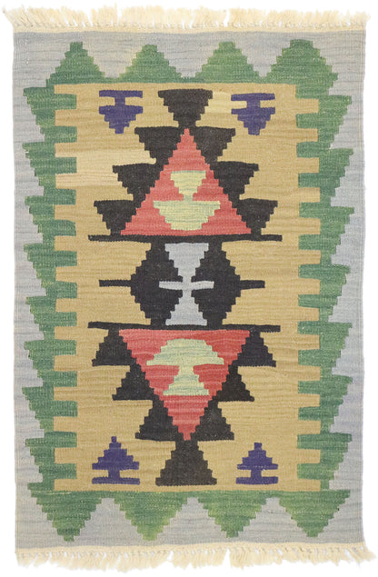 2 x 3 Vintage Persian Shiraz Kilim Rug 77906