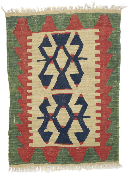 2 x 3 Vintage Persian Shiraz Kilim Rug 77907