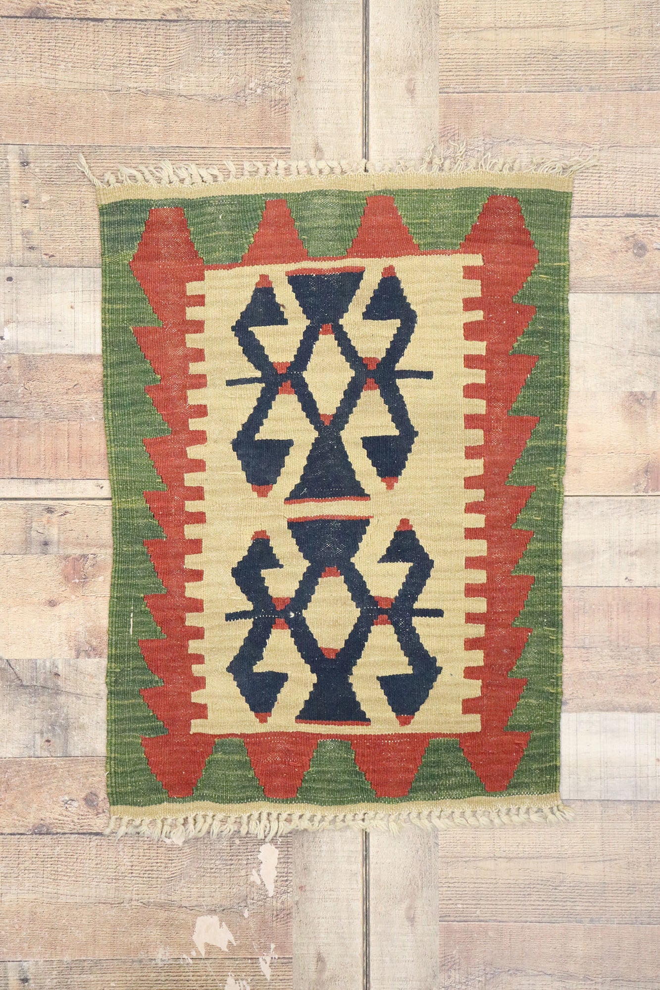 2 x 3 Vintage Persian Shiraz Kilim Rug 77907