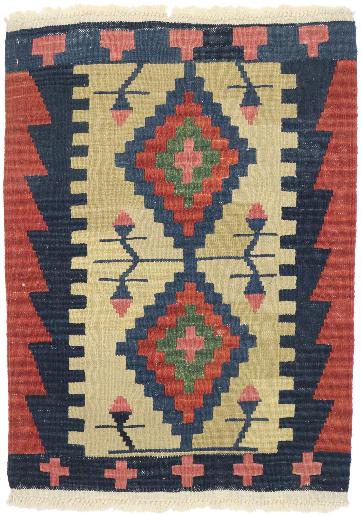 2 x 3 Vintage Persian Shiraz Kilim Rug 77909