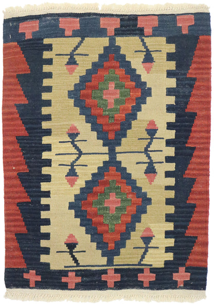 2 x 3 Vintage Persian Shiraz Kilim Rug 77909