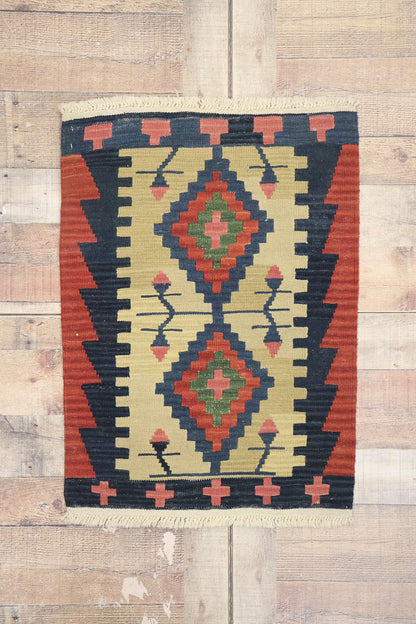 2 x 3 Vintage Persian Shiraz Kilim Rug 77909
