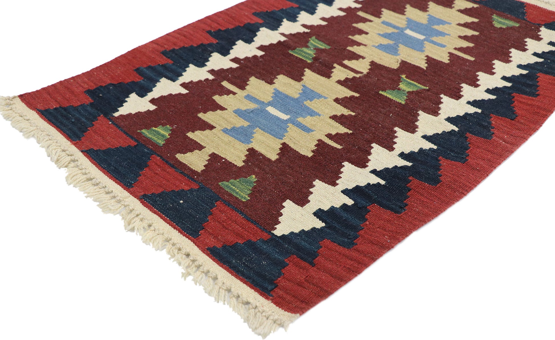 2 x 3 Vintage Persian Shiraz Kilim Rug 77910