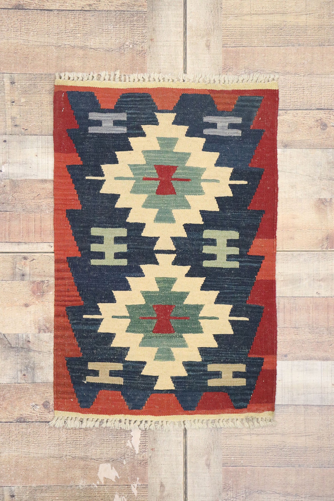 2 x 3 Vintage Persian Shiraz Kilim Rug 77911