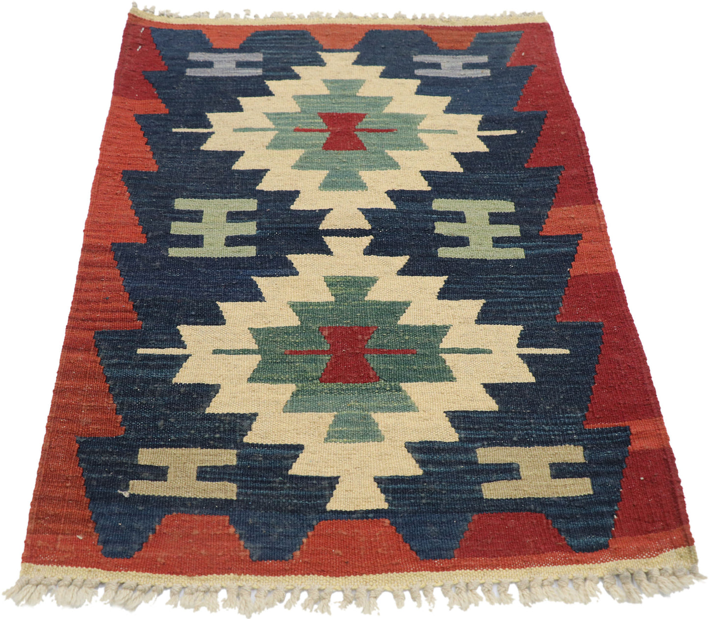 2 x 3 Vintage Persian Shiraz Kilim Rug 77911