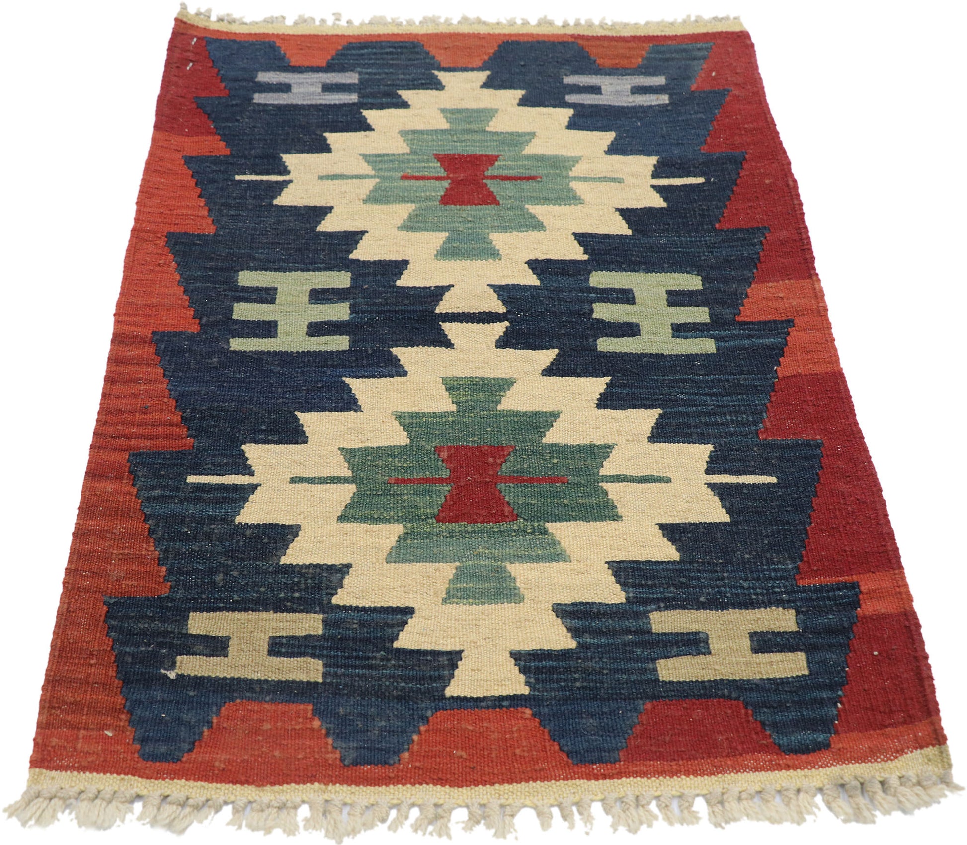 2 x 3 Vintage Persian Shiraz Kilim Rug 77911