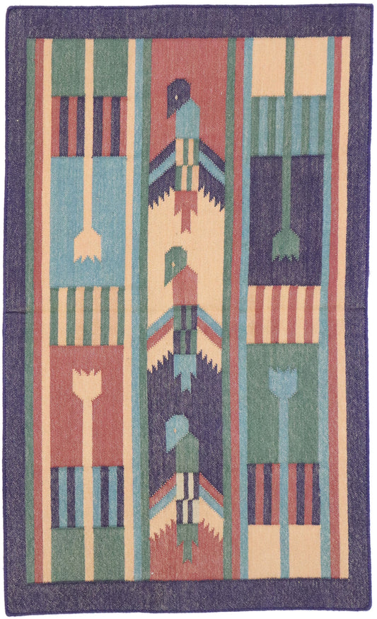 2 x 3 Vintage Indian Dhurrie Rug 77912