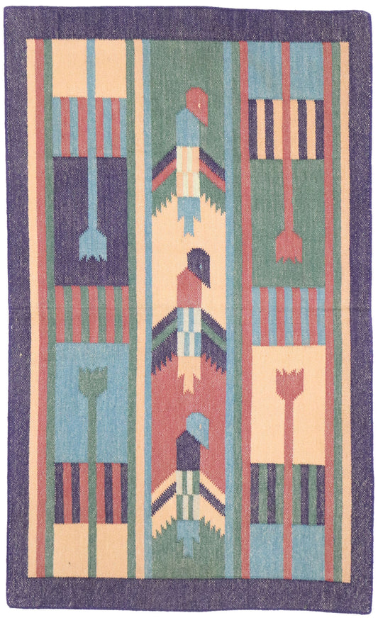 2 x 3 Vintage Indian Dhurrie Rug 77913