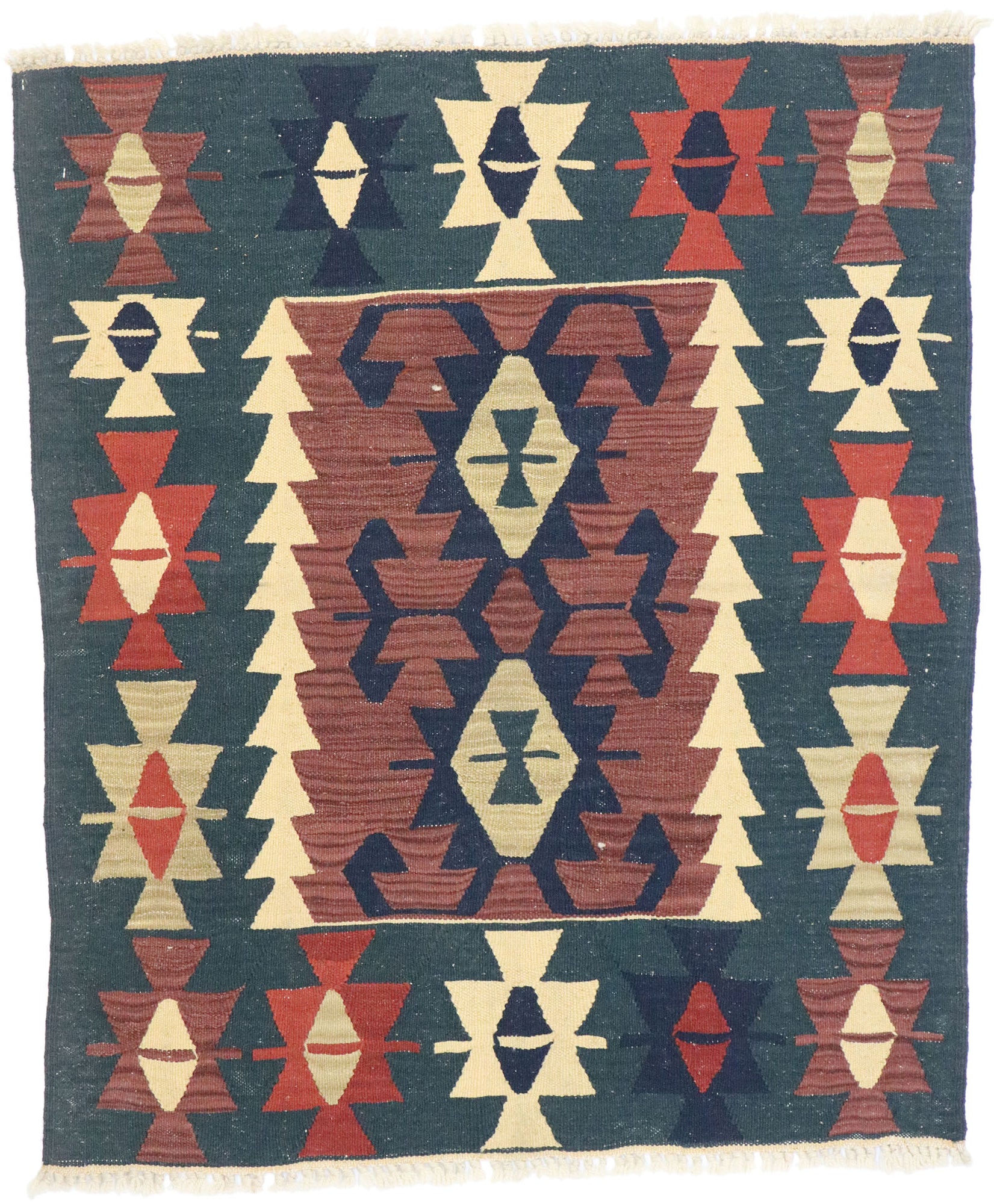 3 x 4 Vintage Persian Shiraz Kilim Rug 77914