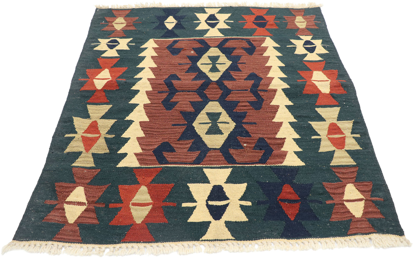 3 x 4 Vintage Persian Shiraz Kilim Rug 77914