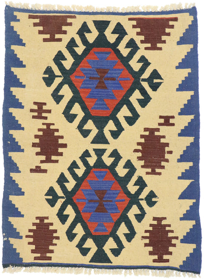 2 x 4 Vintage Persian Shiraz Kilim Rug 77915
