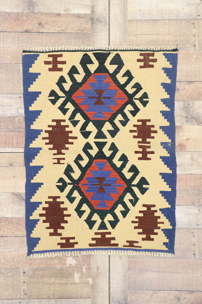 3 x 4 Vintage Persian Shiraz Kilim Rug 77916