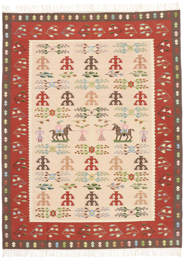 9 x 12 Vintage Oltenian Romanian Kilim Rug 77920