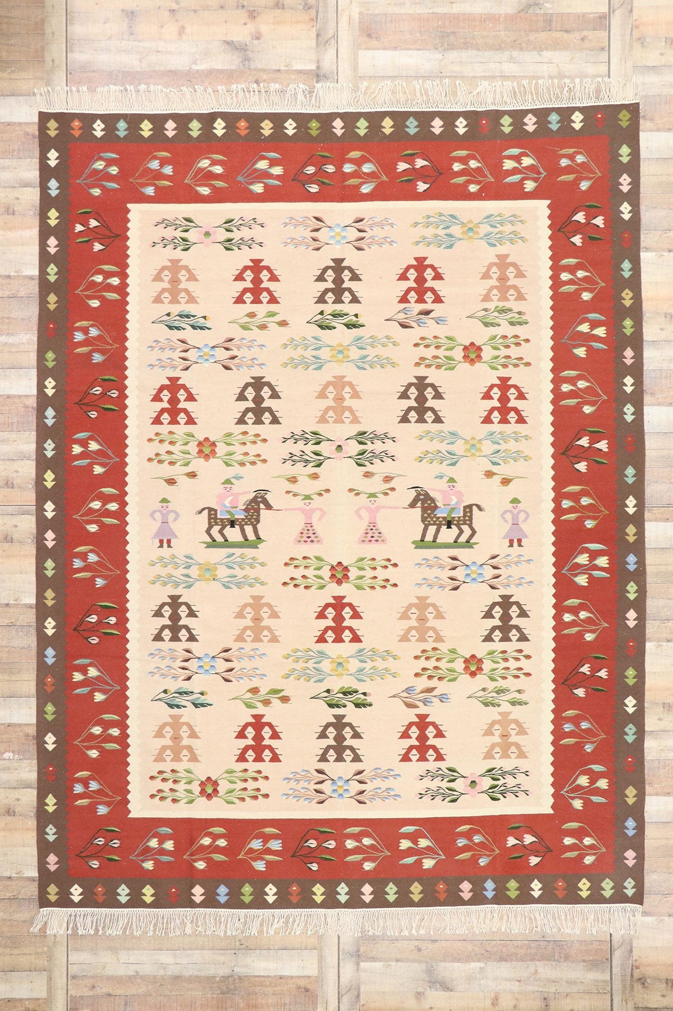 9 x 12 Vintage Oltenian Romanian Kilim Rug 77920