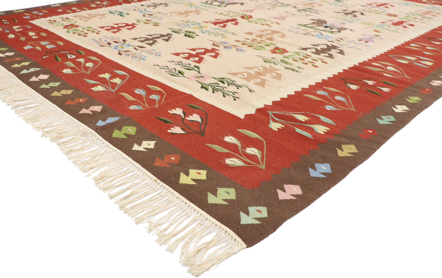 9 x 12 Vintage Oltenian Romanian Kilim Rug 77920