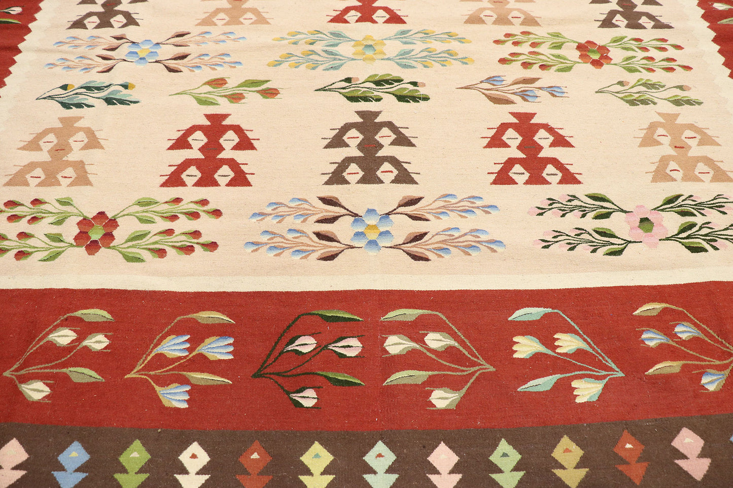 9 x 12 Vintage Oltenian Romanian Kilim Rug 77920