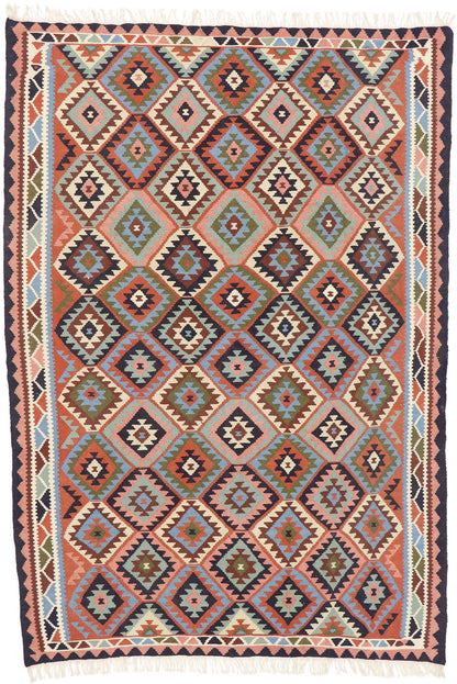 7 x 9 Vintage Persian Shiraz Kilim Rug 77923