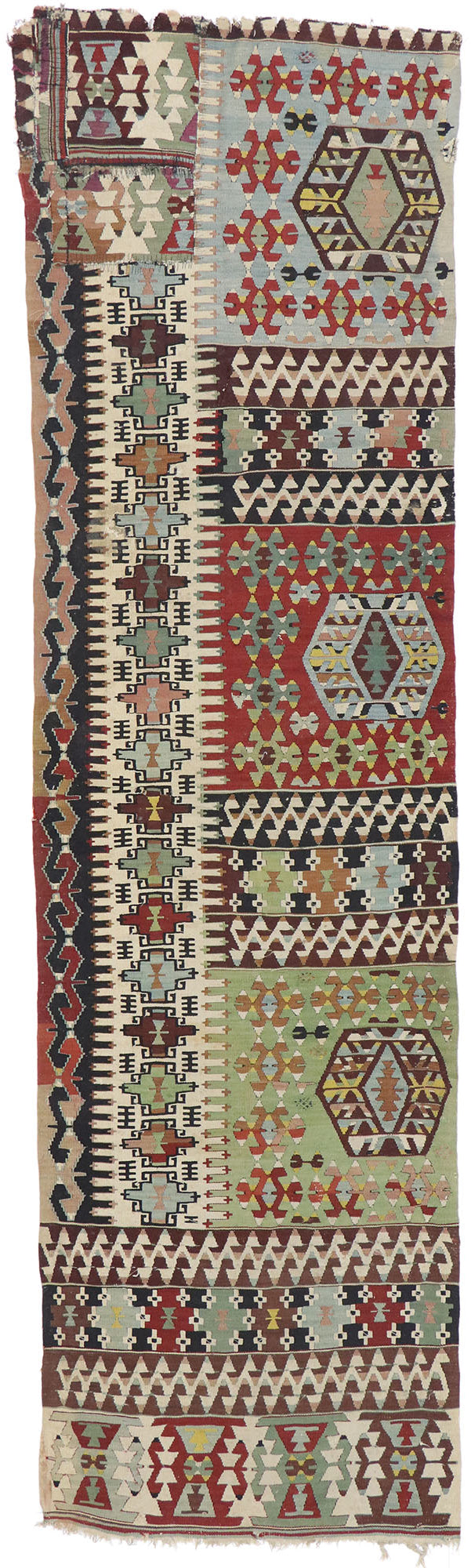 3 x 10 Vintage Persian Shiraz Kilim Runner 77924