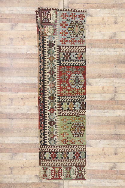 3 x 10 Vintage Persian Shiraz Kilim Runner 77924