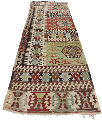 3 x 10 Vintage Persian Shiraz Kilim Runner 77924