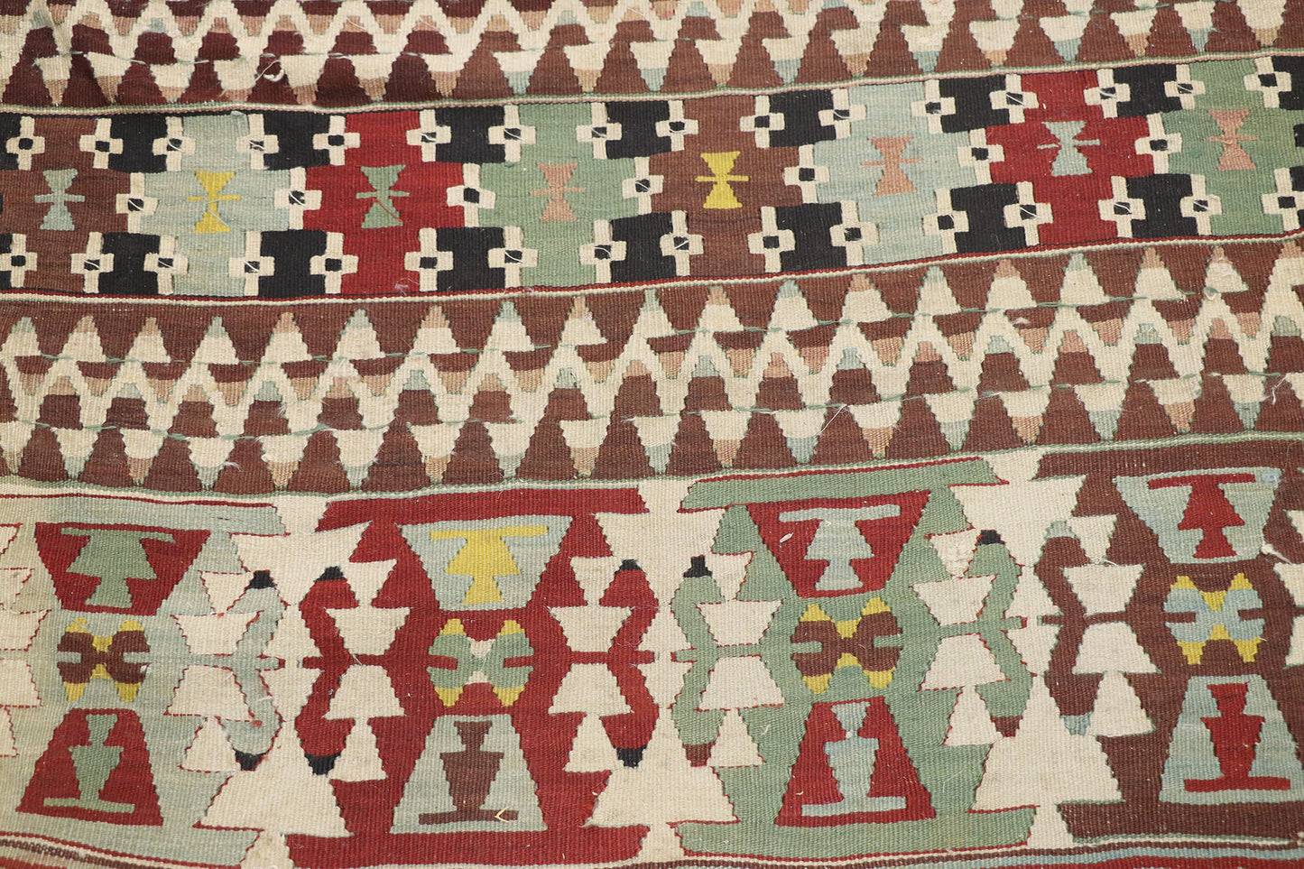 3 x 10 Vintage Persian Shiraz Kilim Runner 77924