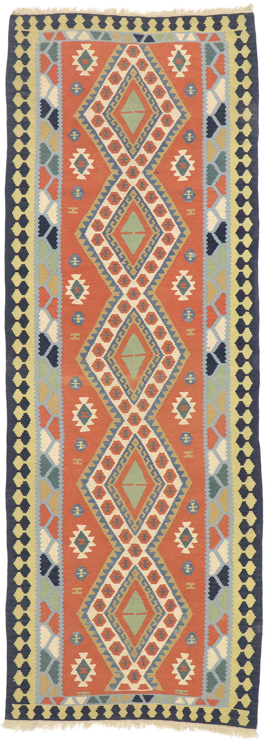 4 x 10 Vintage Persian Shiraz Kilim Rug 77925