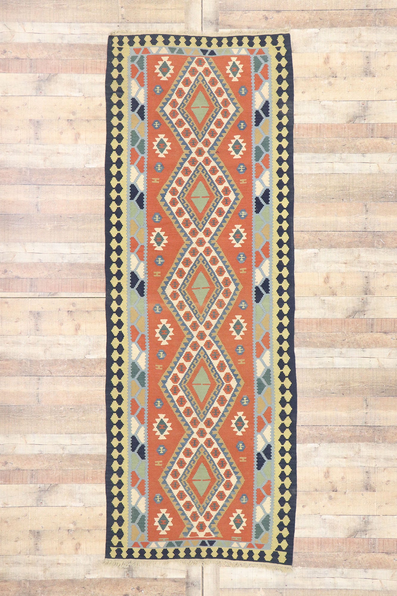 4 x 10 Vintage Persian Shiraz Kilim Rug 77925