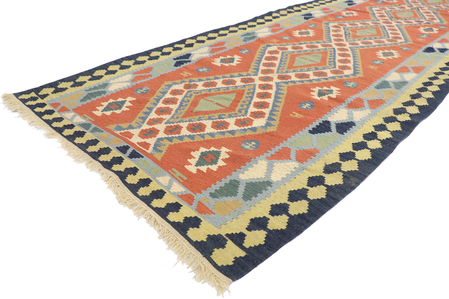 4 x 10 Vintage Persian Shiraz Kilim Rug 77925