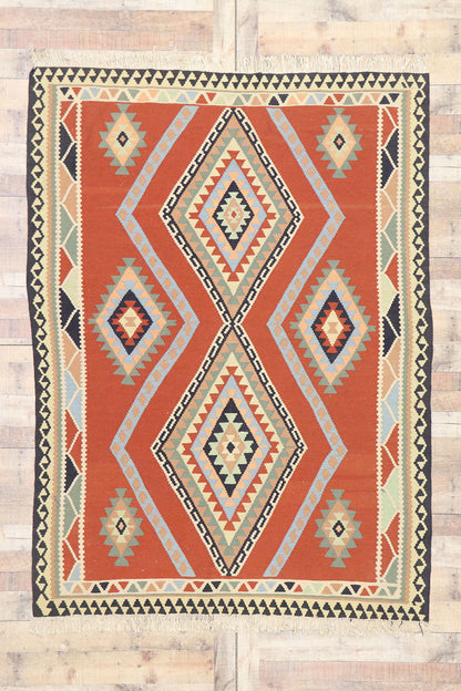 6 x 8 Vintage Persian Shiraz Kilim Rug 77926
