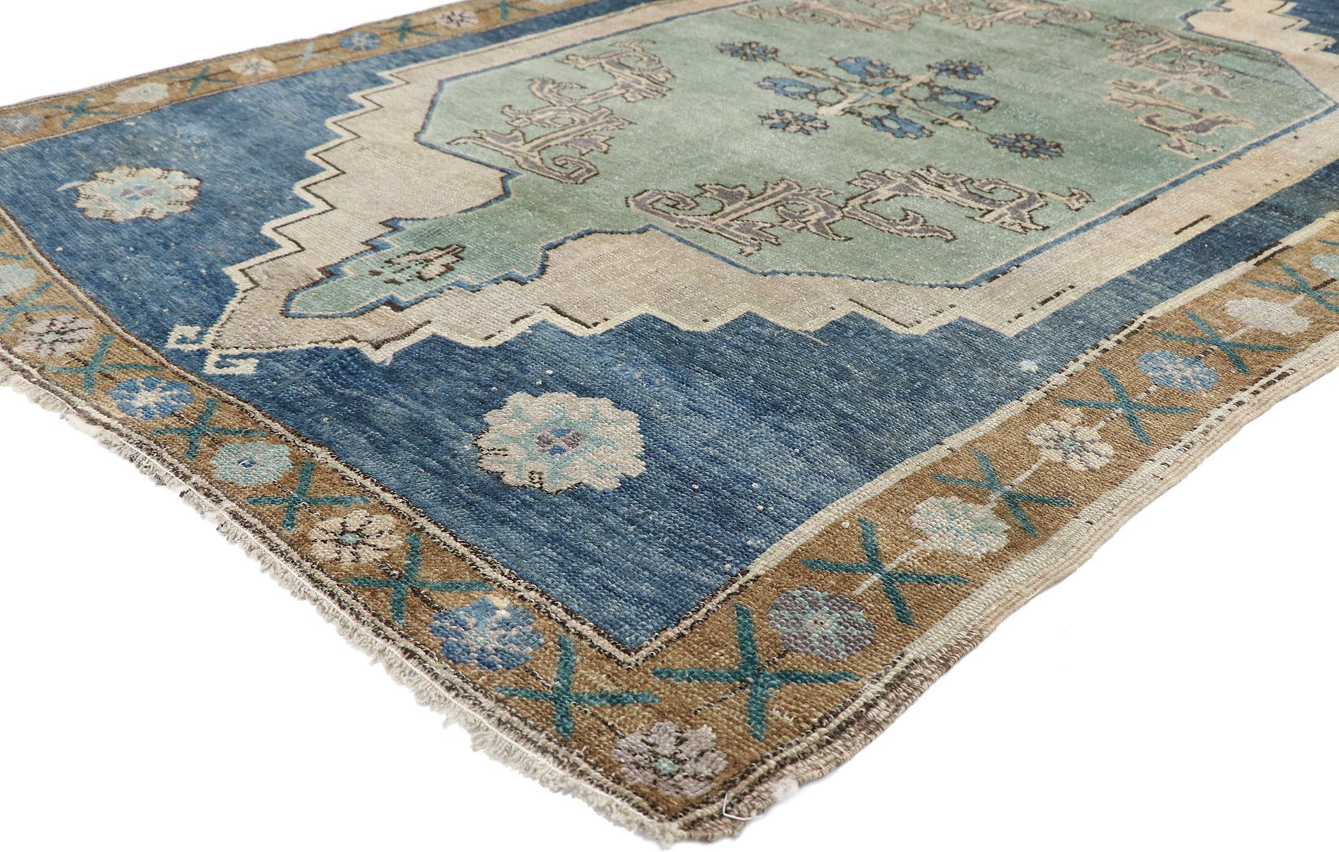 5 x 8 Vintage Turkish Oushak Rug 77927
