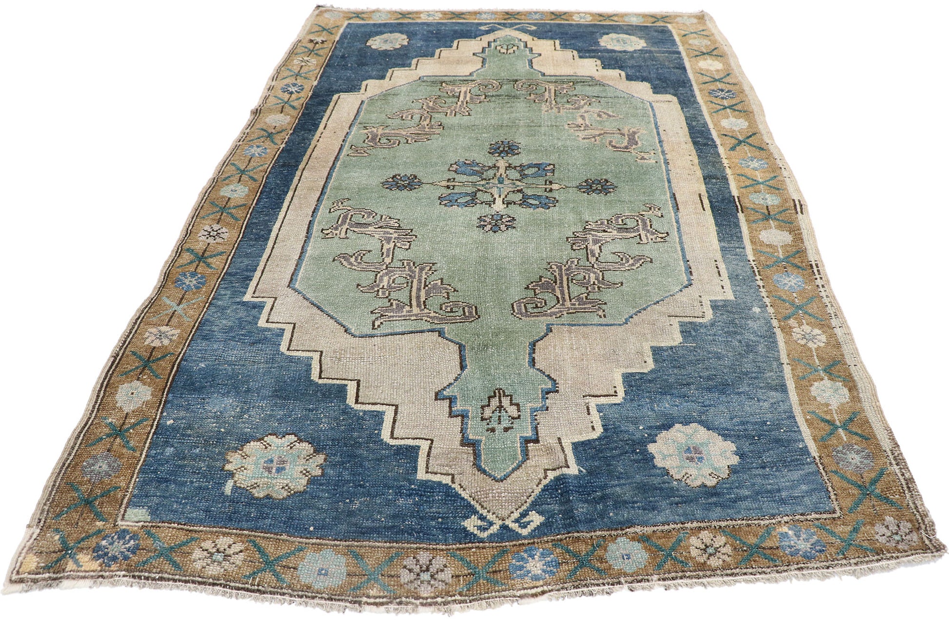 5 x 8 Vintage Turkish Oushak Rug 77927
