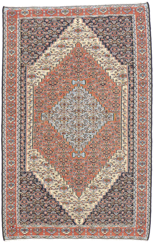 5 x 8 Vintage Persian Senneh Kilim Rug 77929