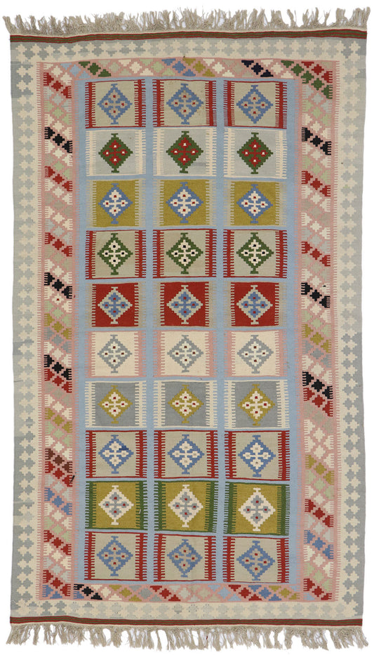 4 x 7 Vintage Persian Shiraz Kilim Rug 77930