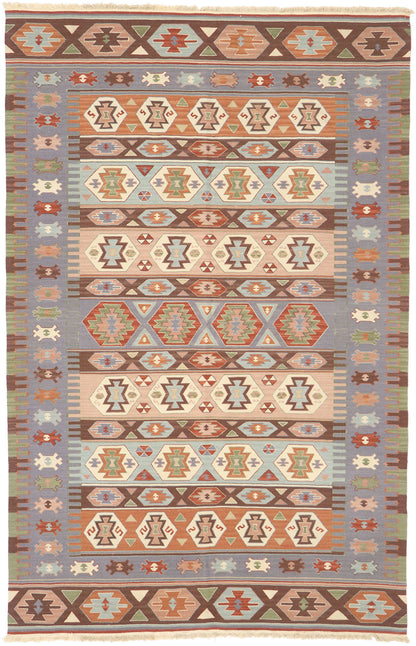 6 x 9 Vintage Persian Shiraz Kilim Rug 77931