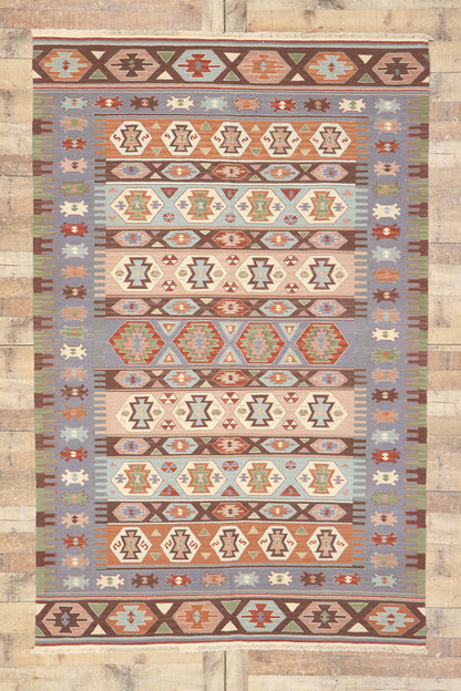 6 x 9 Vintage Persian Shiraz Kilim Rug 77931