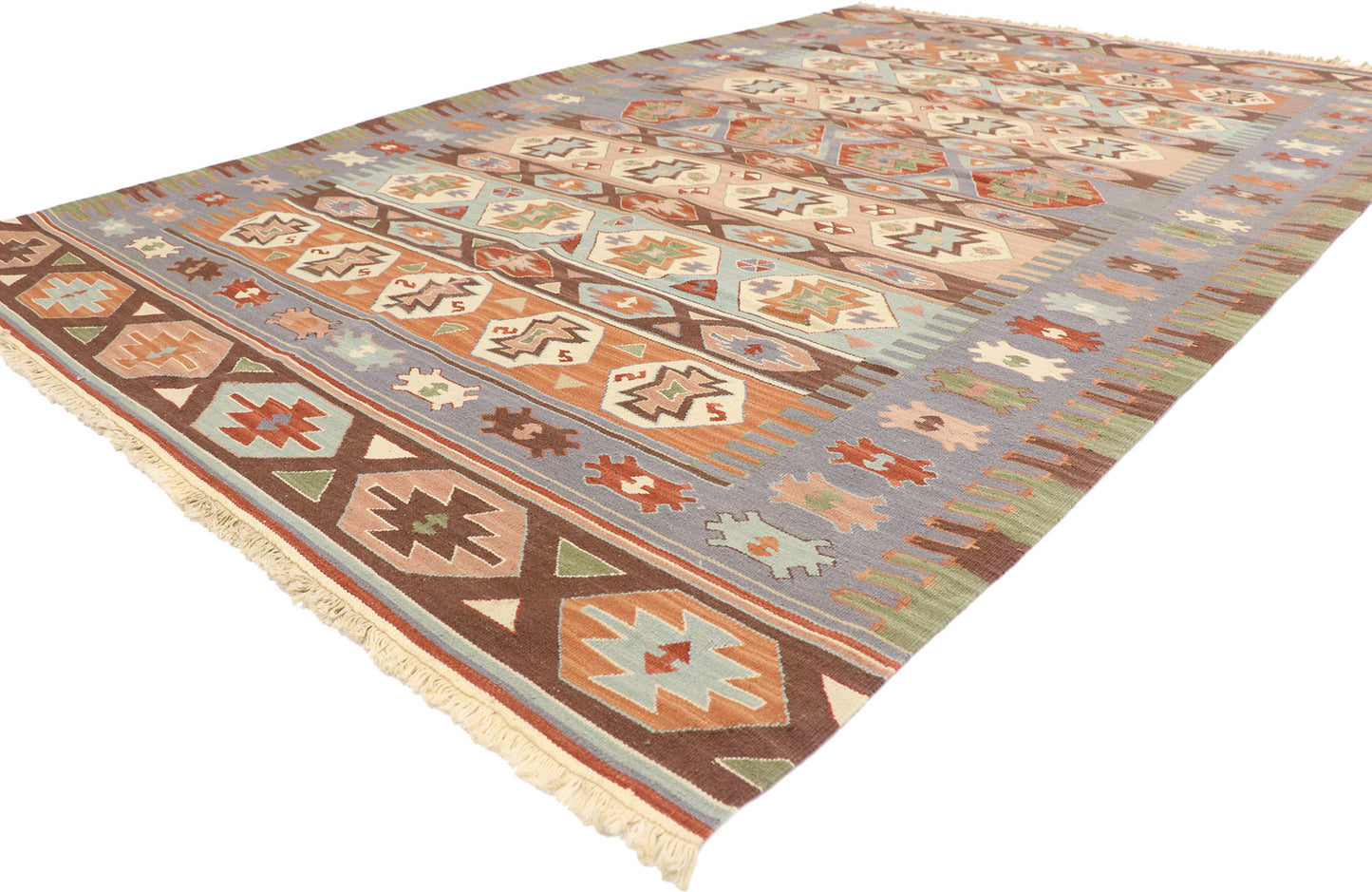 6 x 9 Vintage Persian Shiraz Kilim Rug 77931