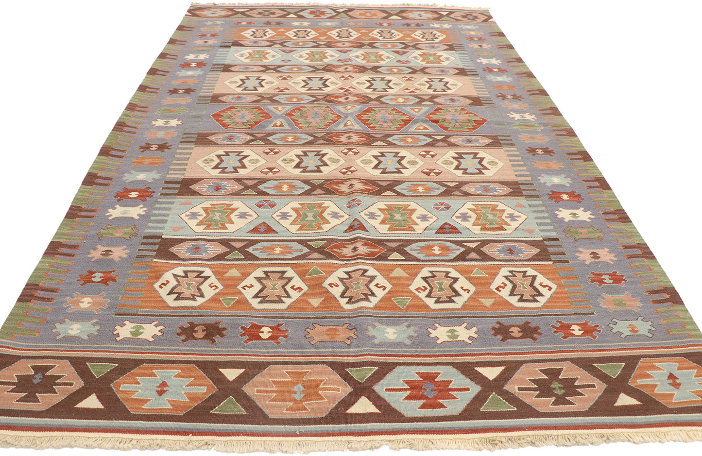 6 x 9 Vintage Persian Shiraz Kilim Rug 77931