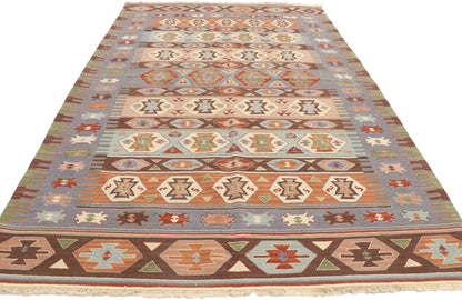 6 x 9 Vintage Persian Shiraz Kilim Rug 77931