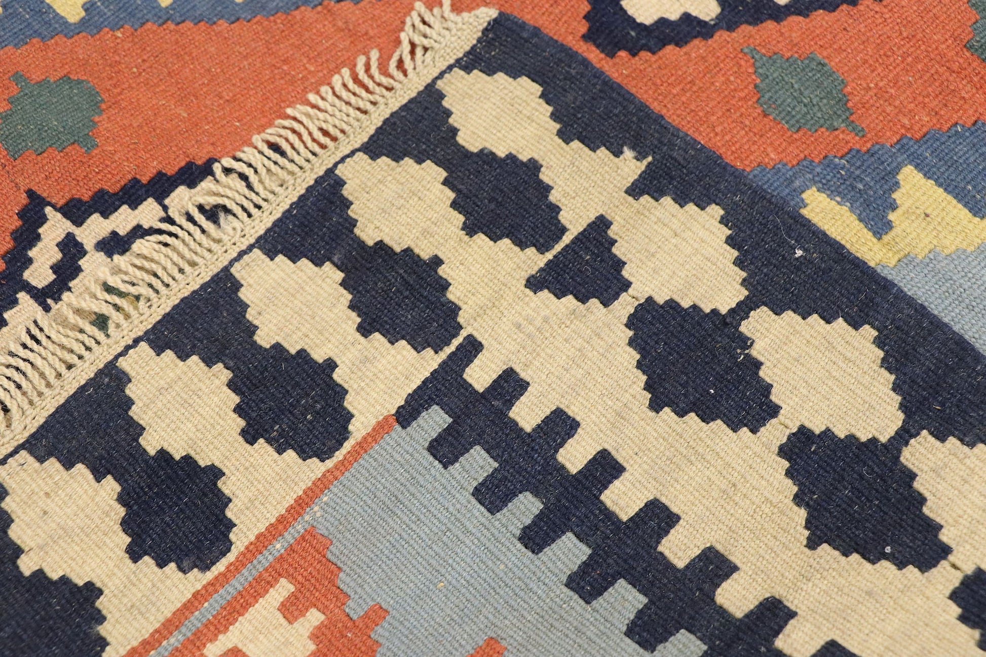 4 x 11 Vintage Persian Shiraz Kilim Runner 77933