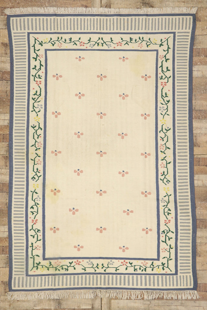 6 x 9 Vintage Indian Dhurrie Rug 77934