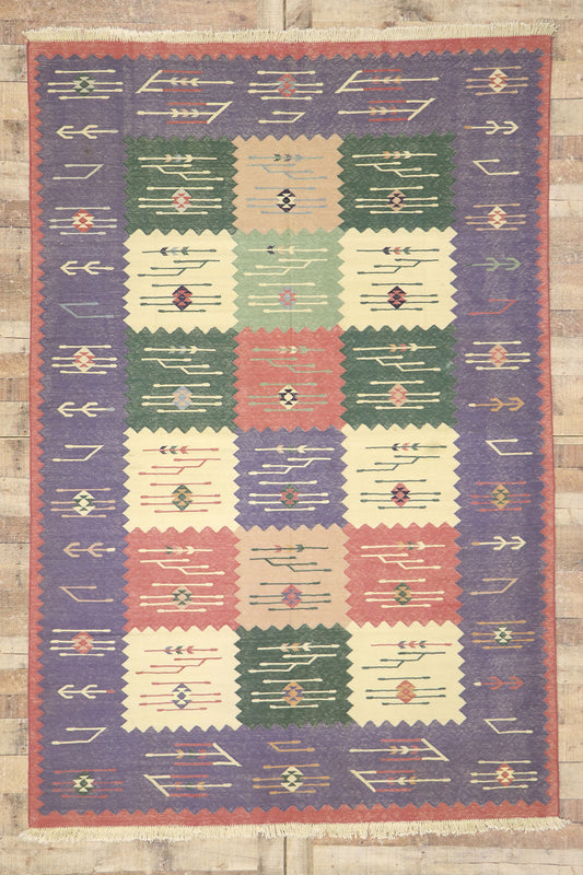 6 x 9 Vintage Oltenian Romanian Kilim Rug 77936