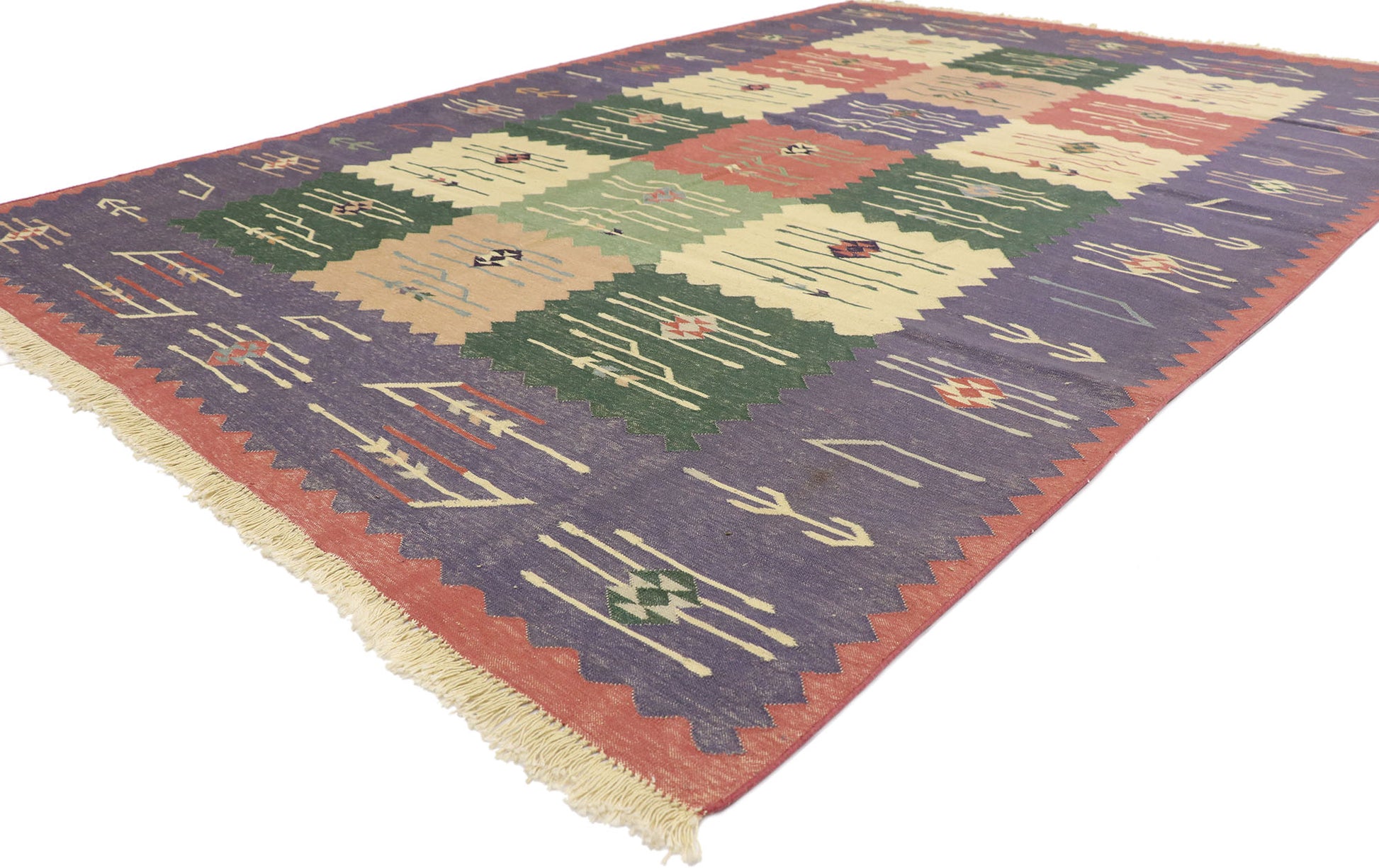 6 x 9 Vintage Oltenian Romanian Kilim Rug 77936