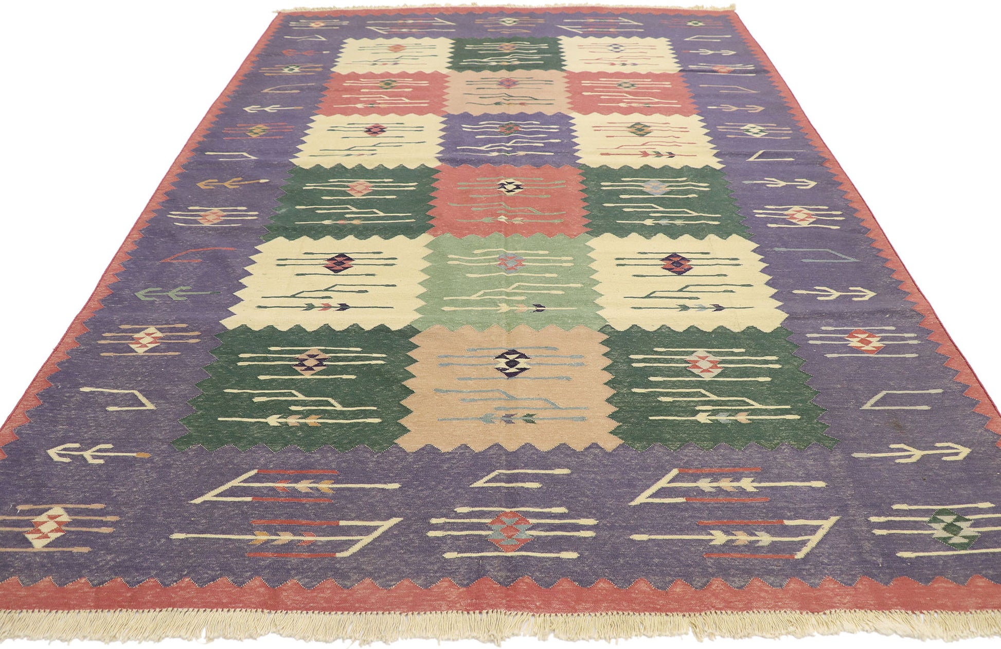 6 x 9 Vintage Oltenian Romanian Kilim Rug 77936