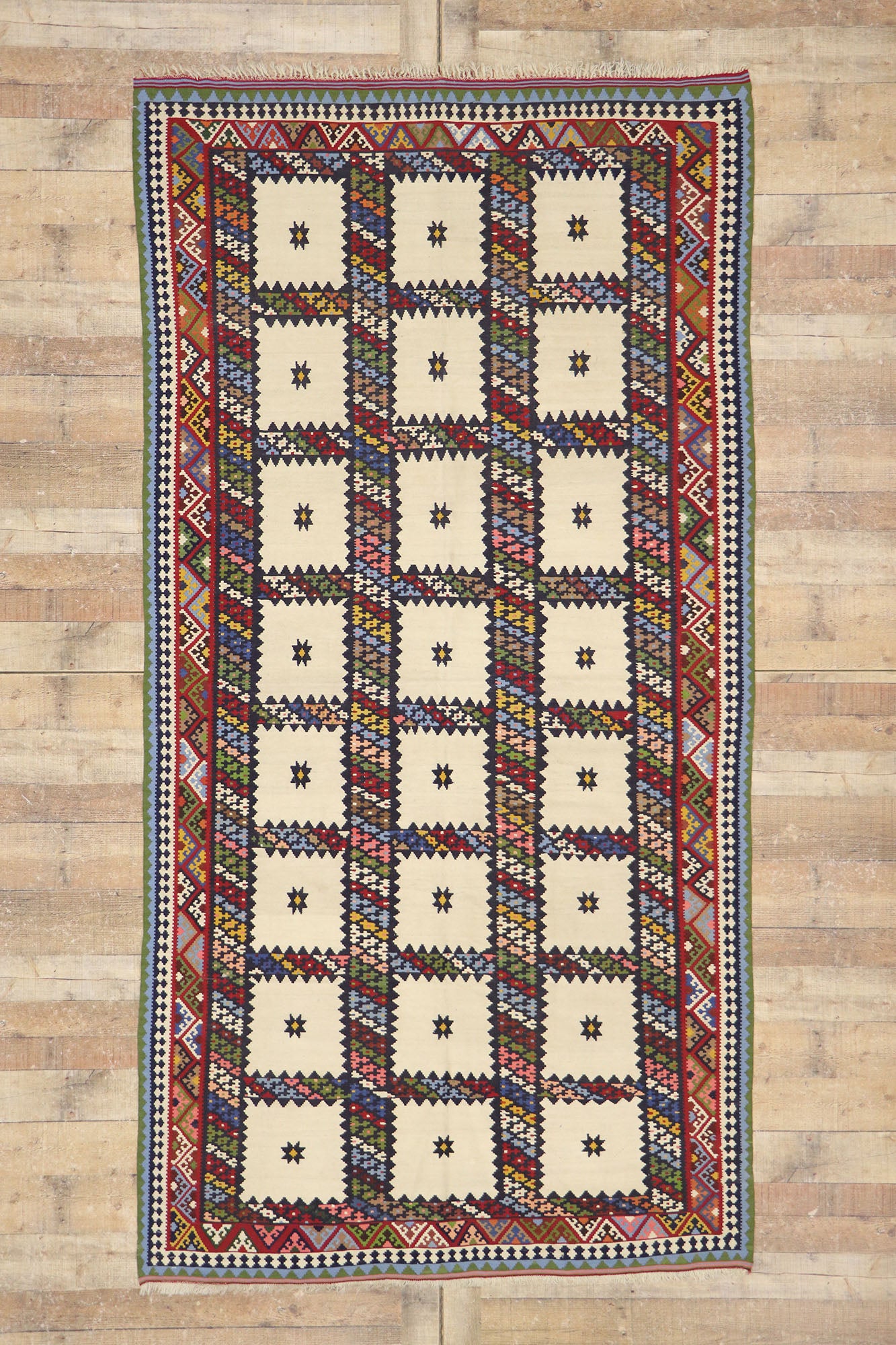 5 x 10 Vintage Persian Bijar Kilim Rug 77941