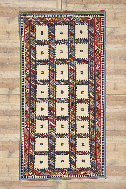 5 x 10 Vintage Persian Bijar Kilim Rug 77941